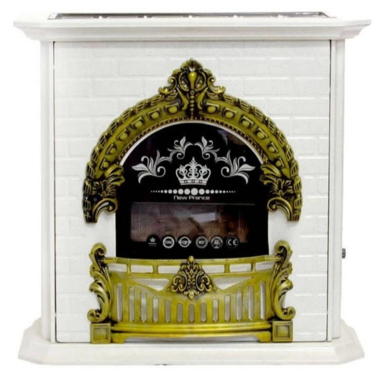 شومینه گازی اطلس جواهر مدل پرنس رنگ : سفید طلایی